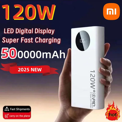 Super Fast Charging Power Bank – 120W 50000mAh Capacity